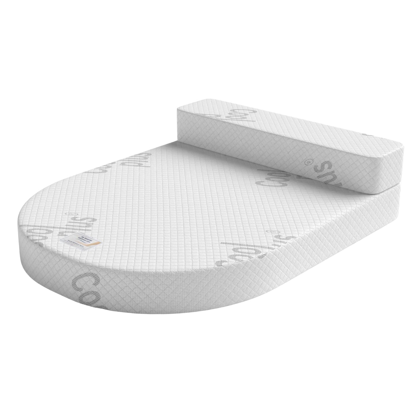 Cool Gel: Two-Piece Island, Curved Corners + Bolster Caravan Mattress